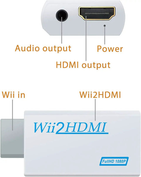 4 In 1 Wii Replacement Cables Set AC Power Adapter HDMI Converter Wired Motion Sensor Bar And Composite AV Cable Upgraded