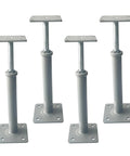 No Fuss 4 Pack Adjustable House Jacks Expanding 11.8 To 16 Inches With 8800 Lbs Per Unit For Quick Floor Leveling, grey metal structure.