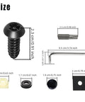 Anti Theft License Plate Screws Kit Heavy Duty Stainless Steel Security Bolts with size details and components
