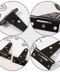 Heavy Duty Black Painted T Shaped Door Hinges Galvanized Steel With Screws 2 Inch Furniture And Gate Hinge Set details