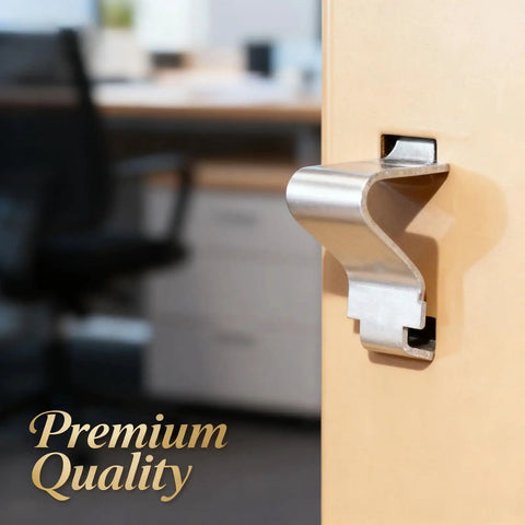 Close-up of Real Deal Heavy Duty Shelf Clips Secure Standard Lockers And Metal Cabinets Forged From Tough Cold Rolled Steel.