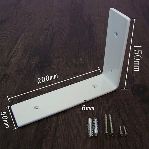 Hefty Hold Rock Solid L Shaped Wall Brackets For Corner Shelves 100 Kilogram Support Premium Steel Shelf Angles with screws.