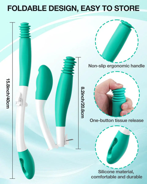 Foldable Rechargeable Portable Bidet Toilet Aid Wiper Tool Set 400ml Travel Bidet with ergonomic handle and tissue release