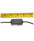 Rig Ready Hardwired Usb A Car Charger Cable Kit With Direct Wire Harness showing the power adapter size against a yellow ruler.