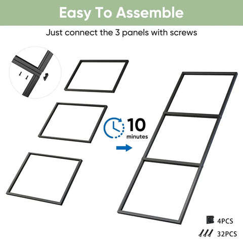Step-by-step assembly of Frosted Glass Sliding Barn Door With Black Carbon Steel Frame 36In By 96In Soft Close Mechanism