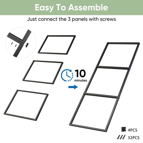 40 Inch By 96 Inch Frosted Glass Barn Door With Top Mounted Hardware Kit, Soft Close Mechanism, frame assembly illustration