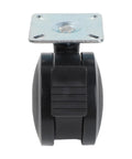 Heavy Duty 4 Pack Locking Casters For Weber Spirit 200 And 300 Gas Grills Model 69827 showing a close-up view of a swivel wheel with brake.