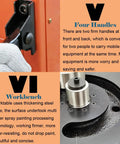 Close-up of Heavy Duty Electric Rebar Bender One Quarter Inch Steel Bar Bending Machine handles and workbench for easy operation.