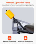 Box and Pan Brake 24 Inch Sheet Metal Bender, 16-Gauge Mild Steel Capacity, close-up of adjustable counterweight mechanism