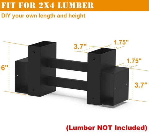 Outdoor Firewood Rack Brackets Kit For Quick Wood Piling And Storage Adjustable Log Stacking Stand For 2x4 Lumber Black