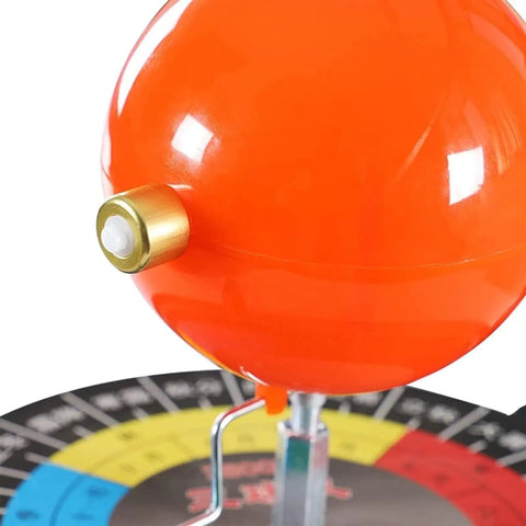Three Sphere Sun Earth Moon Orbital Motion Teaching Model Hands On Interactive Astronomy Education Tool For Classroom Demonstrations Geography And Space Science Learning Aid, orange sphere close-up, ABS plastic