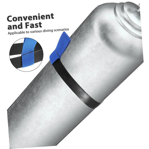 Pro Grade Scuba Tank Securing Strap Belt For Divers Neoprene Tank Holder And Gear Carrier shown securing a scuba tank