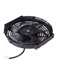 Image of 10 Inch Slim Dual Push Pull Radiator Cooling Fan Kit, 12V Universal Black With Mount Brackets, 800 CFM, 2400 RPM, 6 Blade