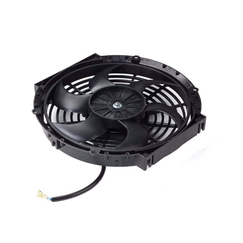 Image of 10 Inch Slim Dual Push Pull Radiator Cooling Fan Kit, 12V Universal Black With Mount Brackets, 800 CFM, 2400 RPM, 6 Blade