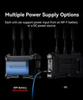 Pyro S Wireless Video Transmitter And Receiver For HDMI And SDI 4K30 1080P60, 1300ft LOS Range, 50ms Latency showing power options