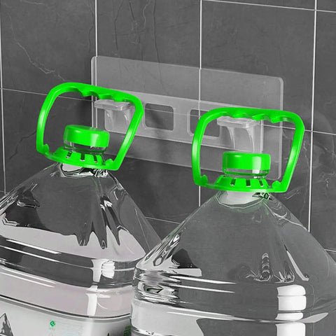 Self Adhesive Shelf Brackets Punch Free No Drill Shelf Supports Double Row Design Heavy Duty Clips securing water jugs