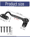 Diagram of Beefy Heavy Duty Stainless Steel Barn Door Hook Latch Set With Screws 4 And A Quarter Inch Rust Resistant Eye