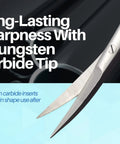 Double Curved Scissors Four And A Half Inch With Pro Grade Tungsten Carbide Inserts And Gold Plated Handle LaGrange Design close-up