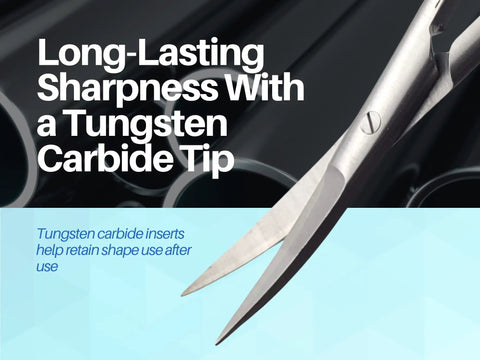 Double Curved Scissors Four And A Half Inch With Pro Grade Tungsten Carbide Inserts And Gold Plated Handle LaGrange Design close-up
