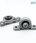 Double Pack Self Aligning Pillow Block Bearing Set Fits 15mm Shafts With Rock Solid Cast Iron Housing Chrome Inserts That Handle The Heat Without Melting Down While Running Smooth As Silk For All Your Power Machinery At Home Or Shop., 2PCS cast iron self aligning pillow block bearings for 15mm shafts