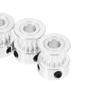 Premium Gt2 Timing Belt Pulley Kit For 3D Printers, Six Mm Width Aluminum Alloy Wheels In Silver, Includes Five Precision Bearings And Easy DIY Install For Stable High-Speed Printing Projects