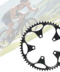 56T Black Narrow Wide Bike Chainring For 8 To 12 Speed Road Bikes with cyclist in background