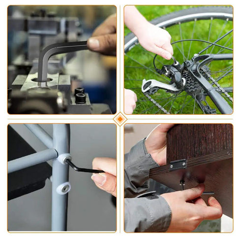 30 Piece Hex Key Set With Short And Long Arm SAE And Metric Allen Wrenches used for bike and furniture assembly.