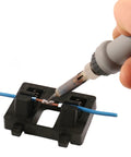 Using Ultimate 6-Pack Portable Soldering Assist Stands for Cables with precise wire welding, high-temp plastic, sturdy metal springs