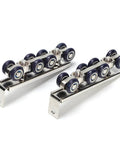 8 Wheel Door Track Pulley Kit For Sliding Barn Doors, Silent Rolling Floor Track System With Detachable L Shape Inserts