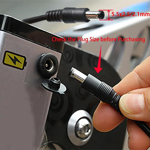 42V 2A DC Power Adapter For 36V Electric Bike And Escooter Battery Charger With 5.5x2.1/2.5mm Connector, Universal 100-240V AC In, 42V Output, Ideal Ebike Lithium Battery Charger