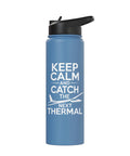 Hydration Gear Insulated Stainless Steel Water Bottle for Sailplane Pilots and Glider Club Members, light blue with cap