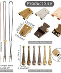 Must Have Bolo Tie Making Kit With 6 Alloy Cord Ends And 3 Iron Slide Clasps, Replacement Tips Buckle Accessories For DIY Western Neckties, Complete Craft Set For DIY Jewelry Making, 1m cords, 5.2cm slides