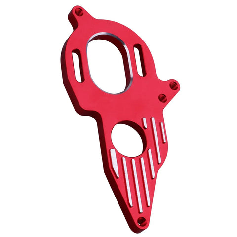 ARRMA Compatible Adjustable Aluminum Motor Mount for 1/10 RC Cars with Sliding Gear Mesh Bracket, Red Finish, Front View