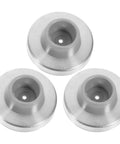 Beefy Heavy Duty Wall Door Stoppers 3 Pack Stainless Steel With Silver Rubber Cushion Concave Door Bumpers
