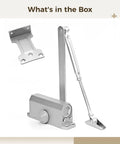 Automatic Fire Door Closer For 36 Inch Doors With Aluminum Hydraulic System, Super Quiet Auto Close parts visible in box