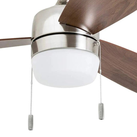 Barcadero Modern 44 Inch Ceiling Fan With Light LED Pull Chain 3 Blades In Maple And Brushed Nickel Finish close-up view