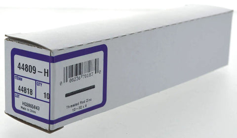 Box of Heavy Duty Zinc Plated Threaded Rod 10 Pack 10 32 By 6 Inch Fully Threaded Steel Fasteners for construction.