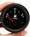 Person holding 2-Inch Universal Car Fuel Gauge Kit For 12V Vehicles With 240-33 Ohm Sender, E-One-Half-F Pointer, 52mm Tank Level Indicator