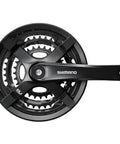 Triple Chainring Mountain Bike Crankset 175mm 48/38/28T Riveted Arms Square Taper JIS Spindle Black For 6/7/8 Speed Bikes