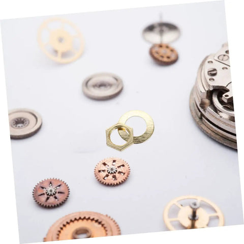 Gold 14 Piece DIY Clock Parts Kit For Metal Quartz Clock Repair Includes Nuts Washers Lock Washers Locknuts Easy Install