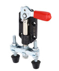 Built Tough Heavy Duty Push Pull Toggle Clamp Dual Head Carbon Steel With 90kg Clamping Force showing red handle and base