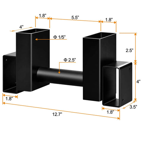Set Of Two Firewood Rack Brackets For Outdoors, Heavy Duty Wood Storage Holder Kit, Adjustable To Any Length And Height, Built For Easy Lumber Stacks, Sturdy Steel Black Finish