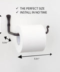 Handcrafted Wrought Iron Toilet Paper Holder In Black Matte, Wall Mount Bar For Modern Farmhouse Bathroom Decor with dimensions