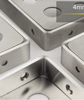 Heavy Duty Shelf Brackets Built Tough For Wall Mounted Floating Shelves Stainless Steel L Bracket close-up view with 4mm thickness.
