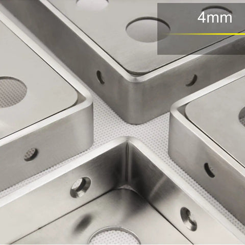 Heavy Duty Shelf Brackets Built Tough For Wall Mounted Floating Shelves Stainless Steel L Bracket close-up view with 4mm thickness.