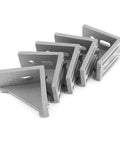 Heavy Duty Aluminum Alloy L Shaped Corner Brackets Set Built To Last For Reinforcing Right Angles in a 5 piece DIY hardware pack