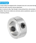 Heavy Duty 3/8 Inch Bore Aluminum Shaft Collar With M4 Screws And Wrench For CNC Parts Machine Tools Drive Shafts Wheelbarrows And Lawn Tractors Silver 1 Set, side view