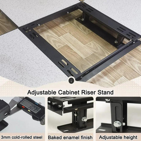 Heavy Duty Adjustable Height Server Rack Base Stand Built Rock Solid On Cold Rolled Steel For No Sweat Raised Floor Riser Setup And Boss Grade Eight Hundred Kilogram Static Load Support