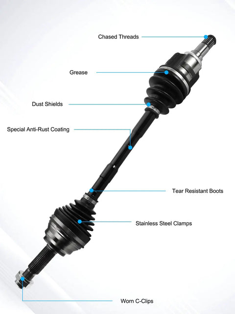 2 Pack Front CV Axle Shaft Assembly For Toyota Yaris 1.5L 2006 2007 2008 2009 2010 2011 2012 2013 2014 Driver And Passenger Side NCV69451 NCV69452 66 5277 66 5278 OEM Compatible, black axle shaft