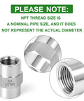 5 Pack Forged 316L Stainless Steel Pipe Fittings Couplings 1/2 Inch NPT Female X 1/2 Inch NPT Female Pipe Adapters